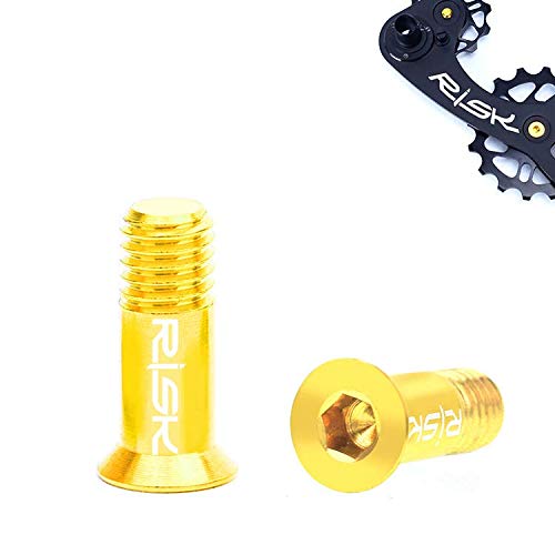 RISK MTB Mountain Road Bike Fahrrad Titan Ti Schaltwerk Leitrolle Riemenscheibe Schraube M5 14.2mm (Gold)