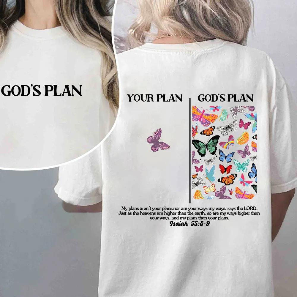 Summer 2026 New Your Plan and Gods Plan Christian High Quality Casual Breathable Unisexs and Womens Roundneck Tshirt