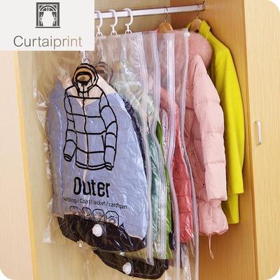 Sacos de vácuo pendurados à prova de poeira para roupas saco de armazenamento transparente bolsa de compressão selada guarda-roupa organizador bolsa de vestuário