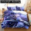 Set Letto Genshin Impact Cartone Animato Anime Copripiumino Singolo Matrimoniale Taglia Bambini Ragazzi Lusso 3D Biancheria da Letto Decorazione Casa