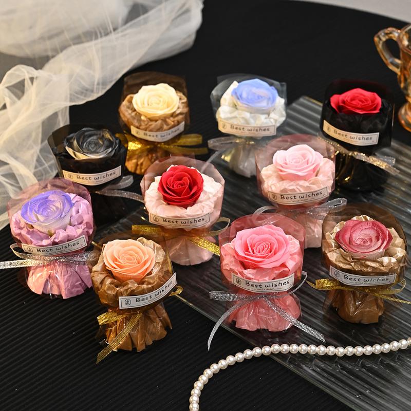 Mini Ficktvålsblomma Bukett Konstgjord Rosblomma Bukett Mors Dag Alla Hjärtans Dag Festpresent Heminredning