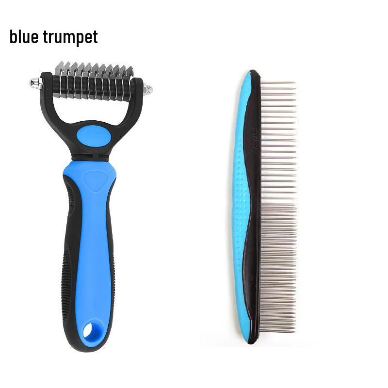 Pet Hair Removal Comb for Cats & Dogs - Comfortable Knot Detangler for Grooming Kittens & Puppies