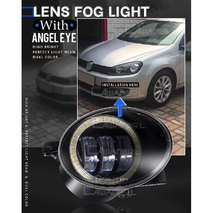 2 x LED-Nebelscheinwerfer mit Angel Eye Tagfahrlicht 9006 Auto Nebel Fahrlicht für Volkswagen VW Golf Jetta 6 Tiguan 5N Touran Beetle EOS Caddy