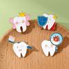 Cute Teeth Pattern Alloy Brooch Creative Cartoon Dental Design Metal Badge Fashion Anti-exposure Fastener Elegant Clothing