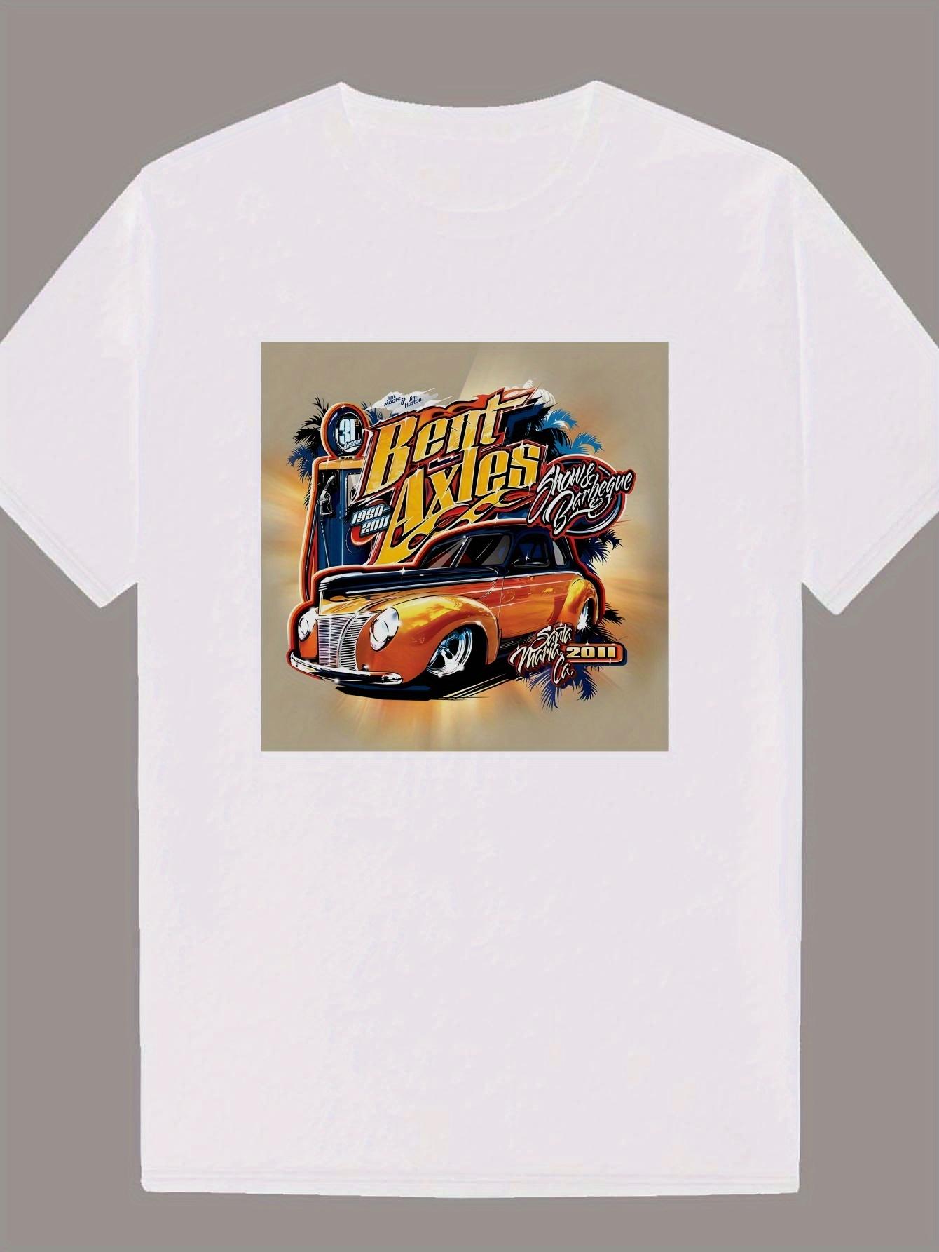 Crew Neck Polyester T-shirt with Bold  BON VOYAGE  Graphic Print M