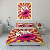 Pop Art Style Romantic Gift Set  Kid'S And Adults' Bedroom Decor, Exquisite Three-Piece Bedding Set Gift