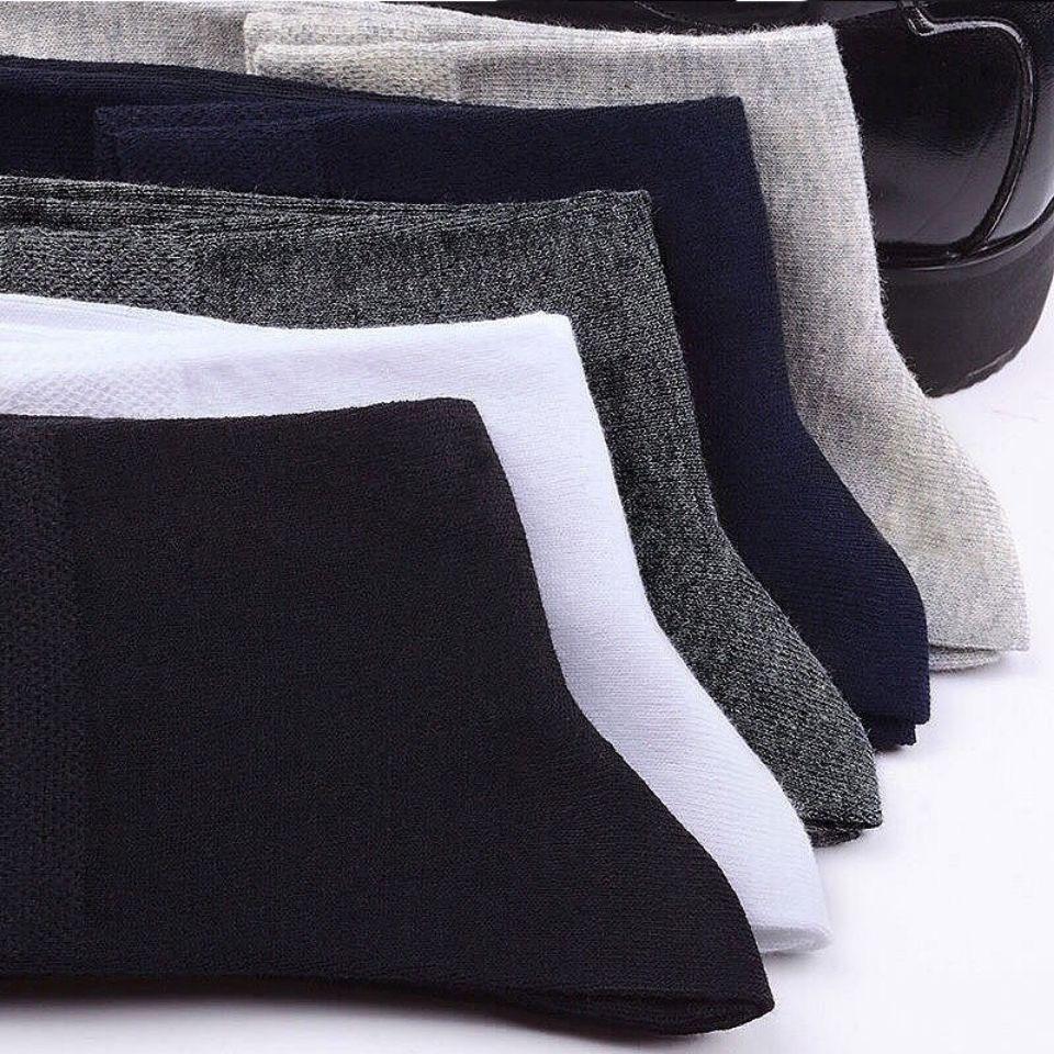 Men's Breathable Cotton Mid-Tube Socks, Sweat-Absorbent, Suitable for All Seasons, Business and Sports.