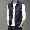 Frühling und Herbst Neue Herren Stehkragen Reißverschluss Weste Strickjacke Mittelalterlich und Jung Lässige Jacke Dünne Weste