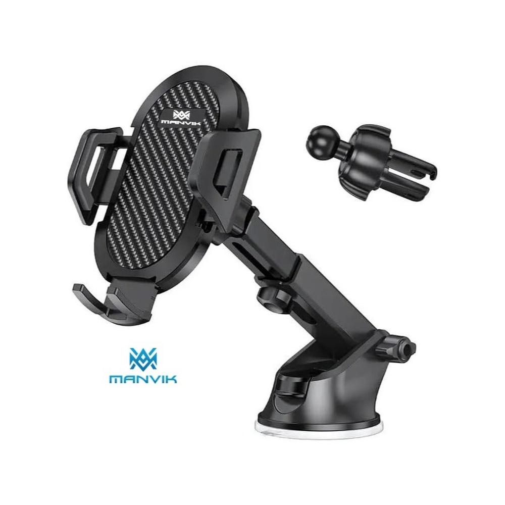 Long Arme Phone Holder for Car Dashboard Windshield Air Vent [Heat-Resistant Strong Suction Cup] Compatible with All Smartphones
