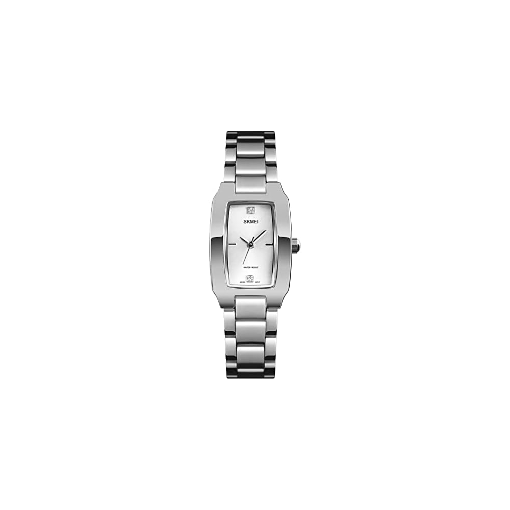 SKMEI Women s Simple Stylish Square Watch Analog Quartz Waterproof Stainless Steel Casual Silver