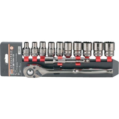 

TRUSCO Socket Wrench Set, 12-Point Type, 12.7mm Drive, 12S, TSW4-12S