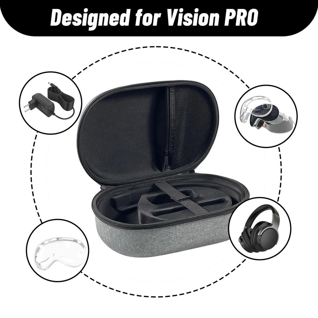Portable Hard Shell Carrying Case Storage Bag with Handle Compact Design for Electronics Accessories and Small Devices Travel Organizer