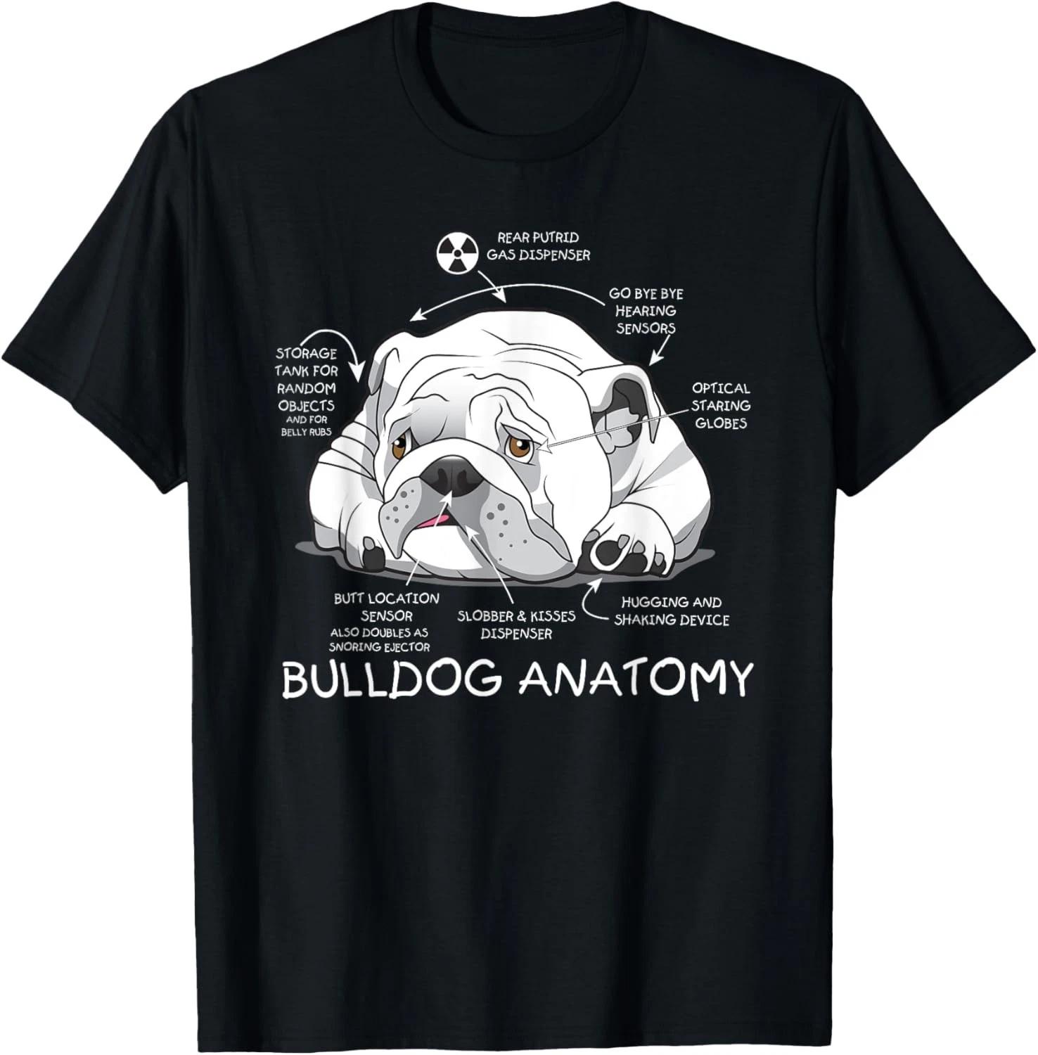 Funny Cute English Bulldog Anatomy Dog Biology Gift Unisex T-Shirt S