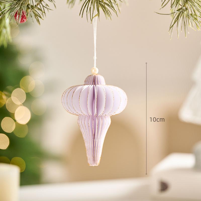 Irregular Shape Paper Honeycomb Christmas Tree Ornaments - Small Pendant & Honeycomb Ball Decor.