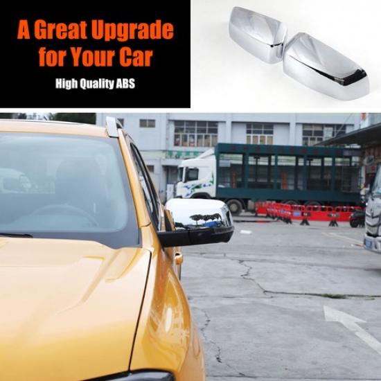 ABS Silver Side Rearview Mirror Cover Caps Trim For Ford Ranger  2024