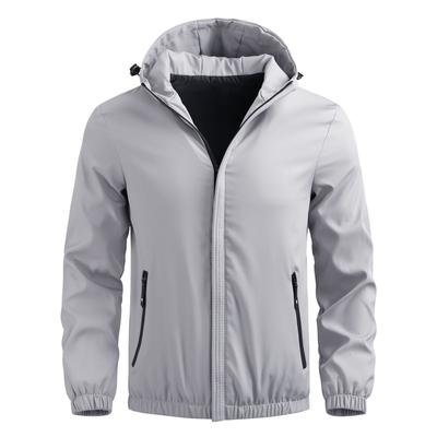 Frühling und Herbst Lässige dünne Jacke Herren Kapuzenjacke Outdoor Windbreaker Herrenbekleidung