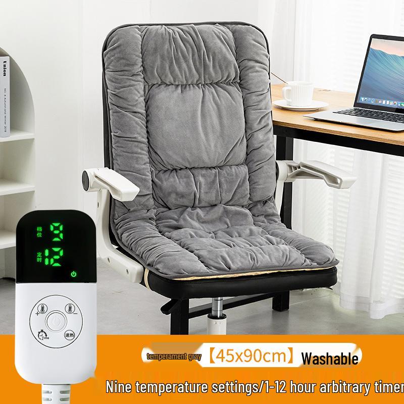 Heated Office Chair Cushion with Backrest - Electric Warming Pad for Autumn and Winter