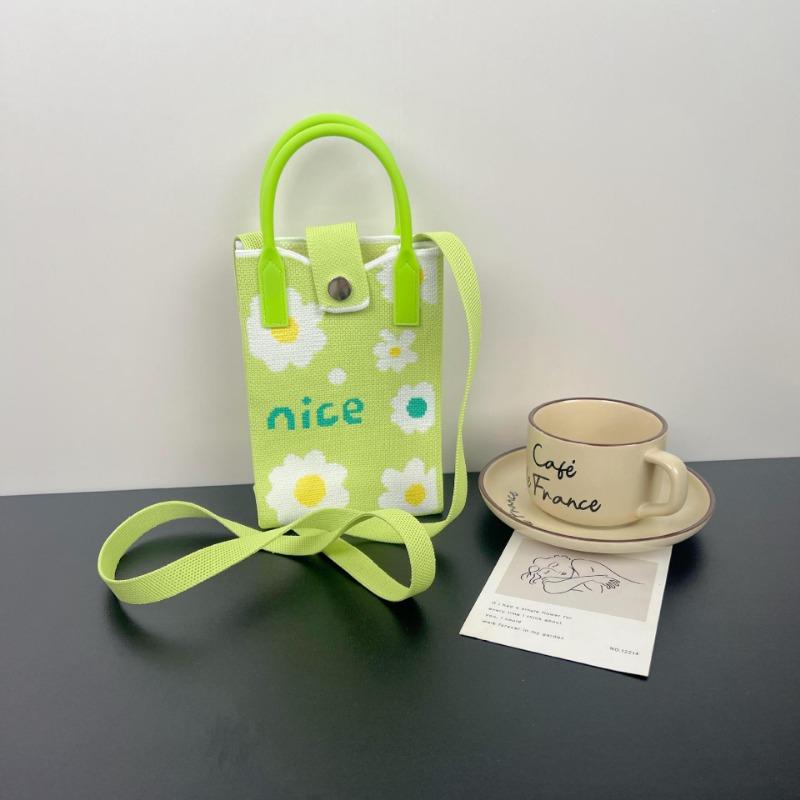 Mobile phone bag flower knitted bag niche versatile shoulder messenger bag trendy tote bag flower knitting