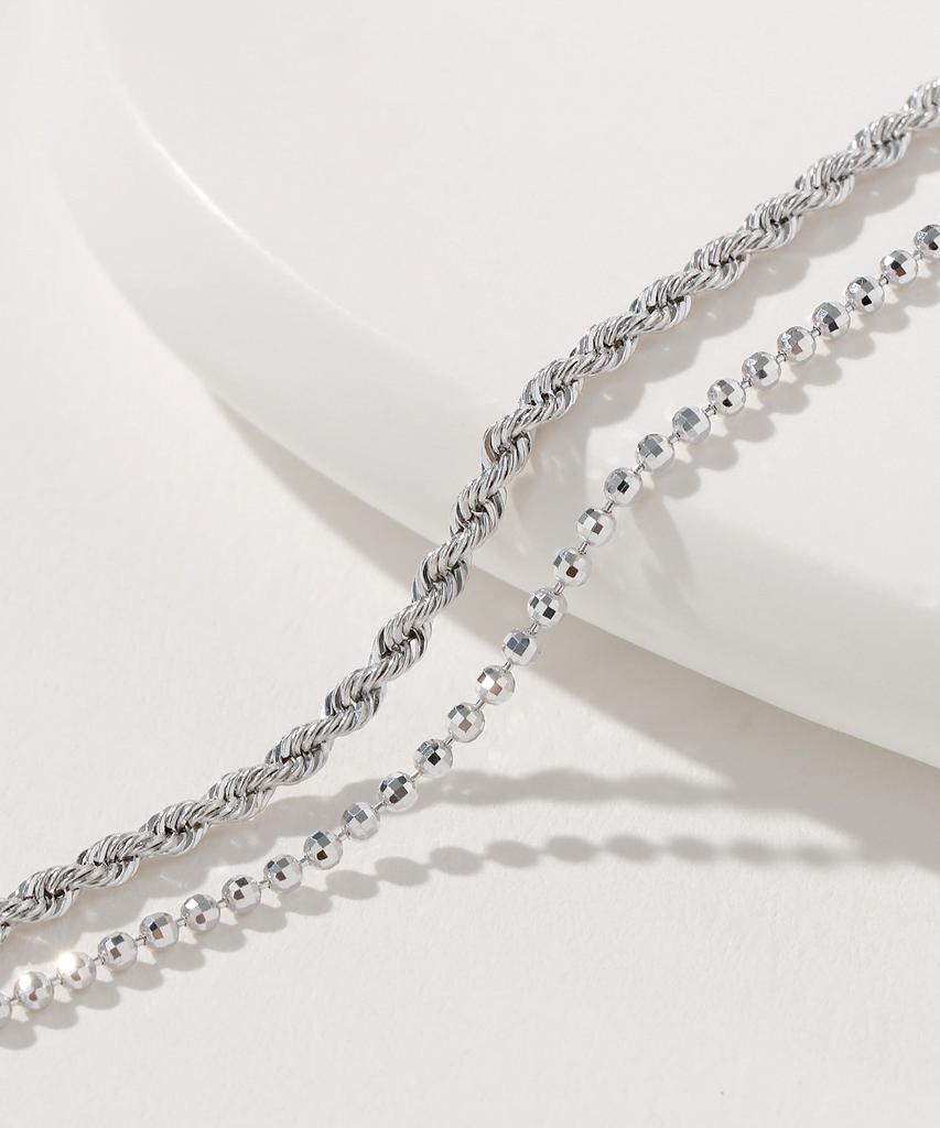 Mcel 14K Cloud Rope Double Chain Bracelet