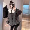 Korean Ruffle Collar Cotton-Padded Short Jacket for Women - 2024 Winter Petite Fit