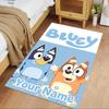 Bluey Personalized Text Area Rug Suitable for Playrooms Study room Hallway Living Rooms Anti-slip Rug Office home decor Birthday/Christmas Gift