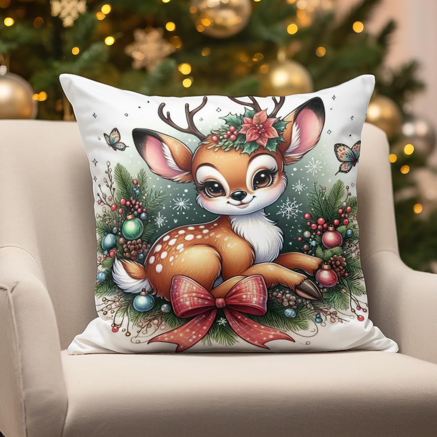 Home Decor Christmas-themed Pillow Designs Suitable For Sofa Bedroom Car Pillow Cover Cushion Rectangular Back Cushion