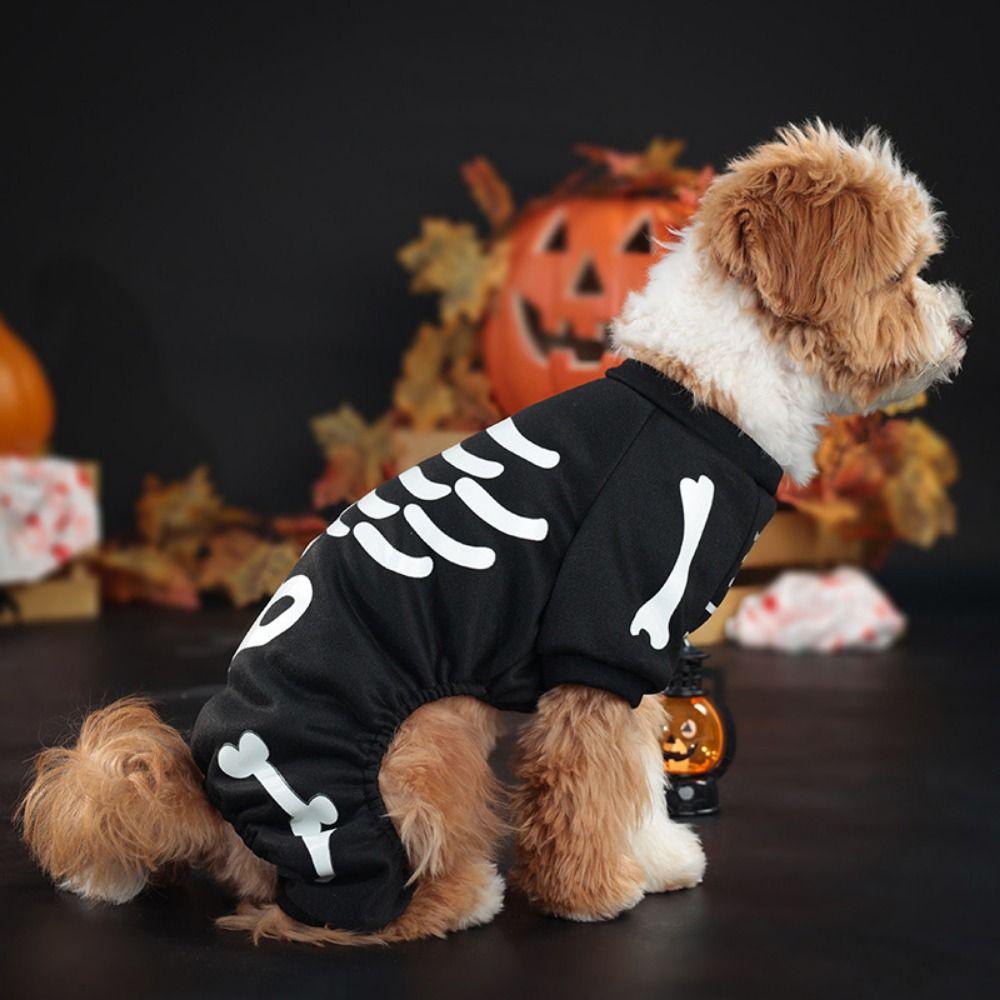 Decorative Pet Skeleton Costumes Soft Pet Cosplay Costume Dog Halloween Clothes  Halloween