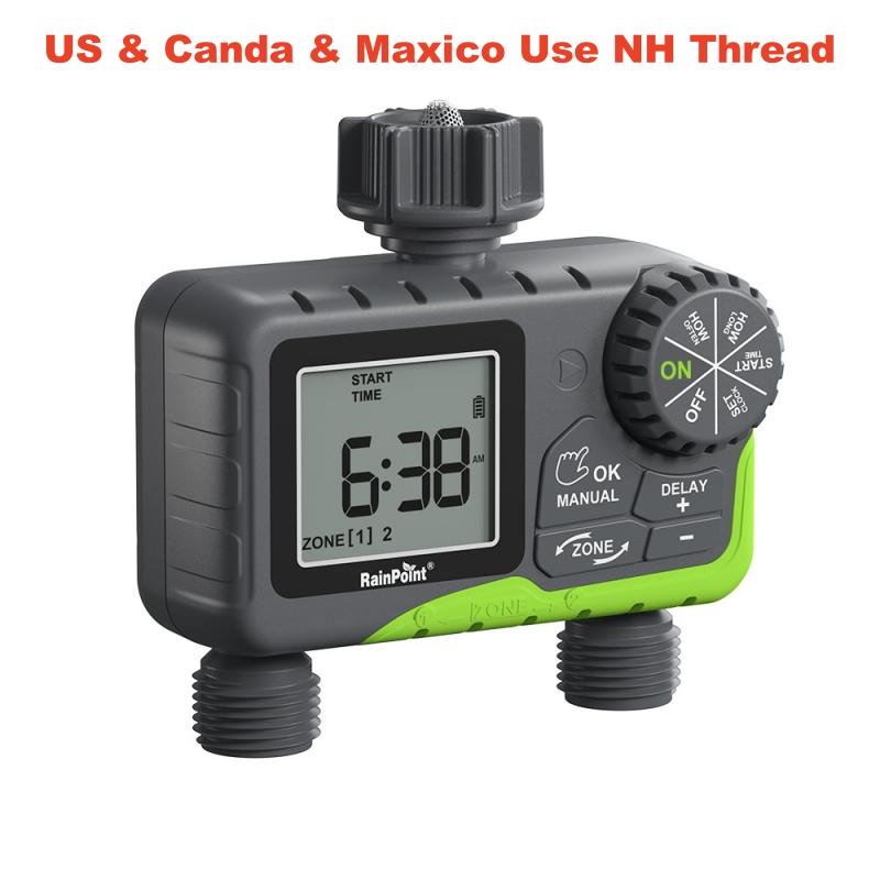 

RAINPOINT Таймер подачи воды для садового шланга с 2 зонами задержки по дождю/ручной полив/автоматическая система управления поливом