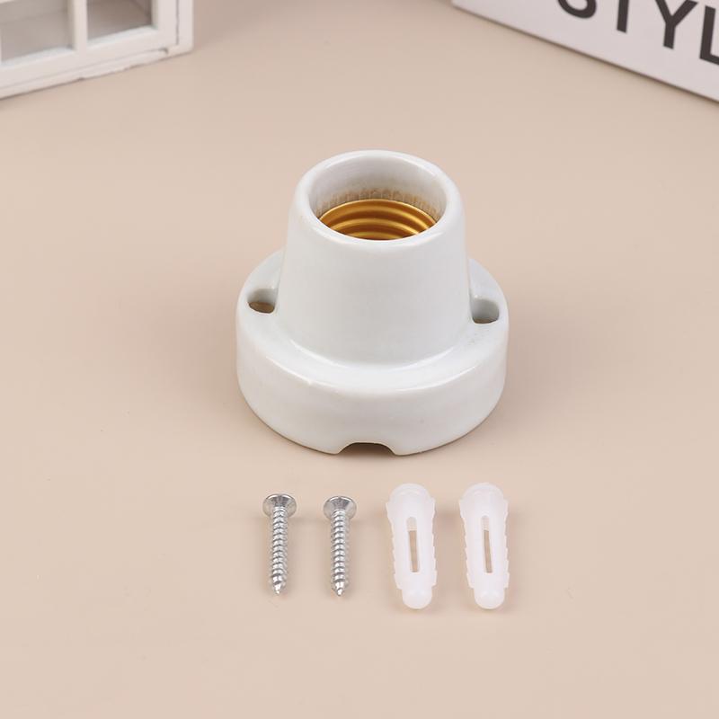 4 Styles High Temperature Resistant All Ceramic Lamp Holder Screw E27 All Copper Core High Quality Ceramic Light Base Holder