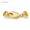 18K Gold Plated Lobster Clasps Hooks Connectors,Clasps For Jewelry,Brass End Caps Fastener,DIY Bracelets Jewelry Making Supplies