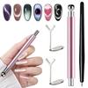 4Pcs Cat Eye Magnetic Stick Set Double-Headed Thickened Cat-Eye Magnetic Stick Cylindrical French Magnet Pen Cat Eye Magnet Tool