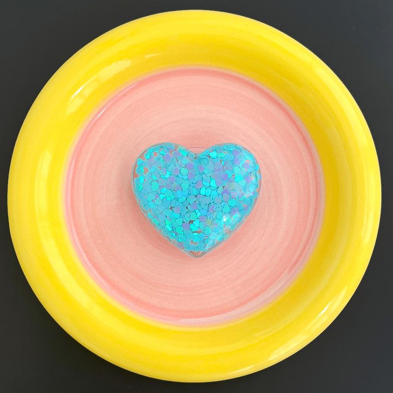 Creative Sequined Love Mobile Phone Airbag Bracket Wind Retractable Lazy Portable Support Watching Drama Paste Type
