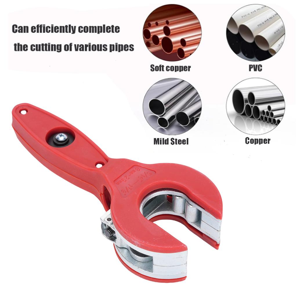 Ratcheting Pipe Cutter Flexible Ratcheting Tubing Cutter Adjustable Knob Comfortable Grip for Cutting Copper PVC Metal Pipes