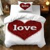 Love Printed Comfortable Bedroom Duvet Cover And 1/2 Pillowcases Set Digital Print Machine Washable Bedding Collection