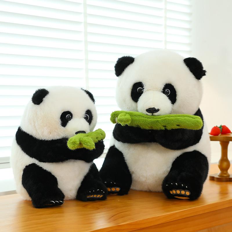 Cartoon Bamboo Flute Panda Plush Toy Zoo Souvenir Event Ornaments National Treasure Panda Gift
