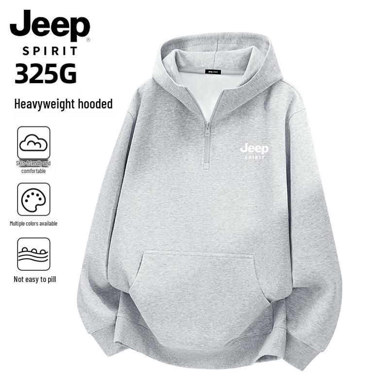 JEEP SPIRIT Men's Half-Zip Pullover Hoodie