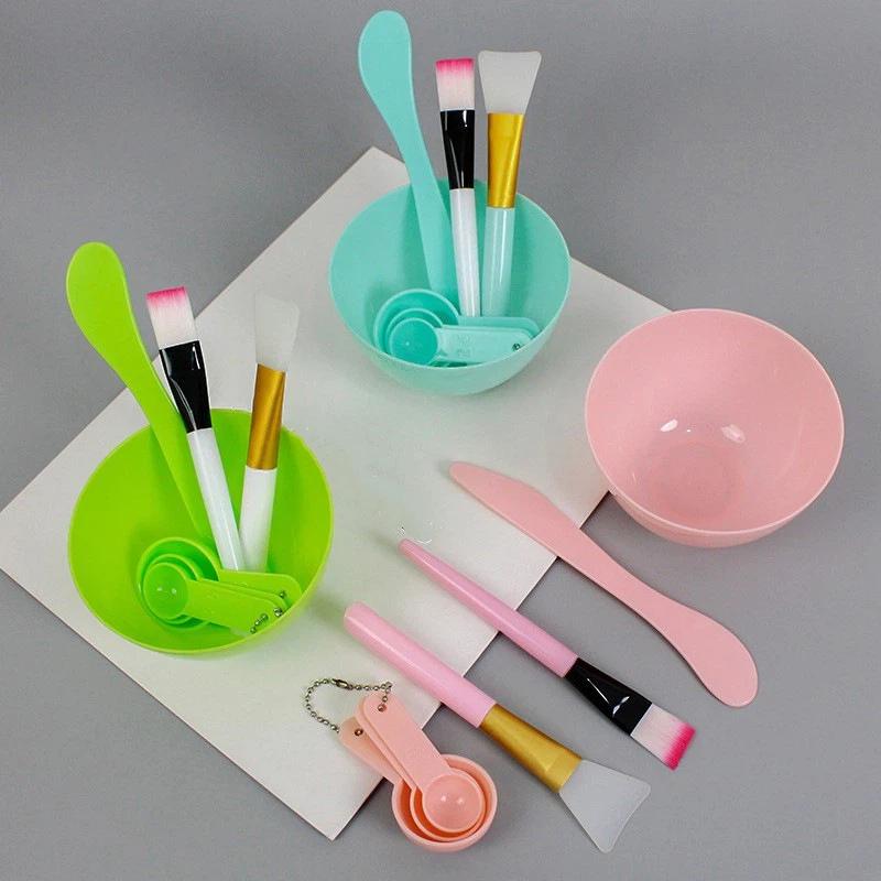 7Pcs Diy Facemask Mixing Tool Kit Face Mask Mixing Bowl Set Facial Mask Bowl Stick Spatula Silicone Soft Face Brushes Spoons
