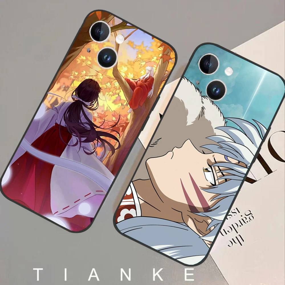 Japanese Animation I-Inuyasha Phone Case For IPhone 17 Air 16 15 14 13 Pro Max 11 12 Black Silicone Cover