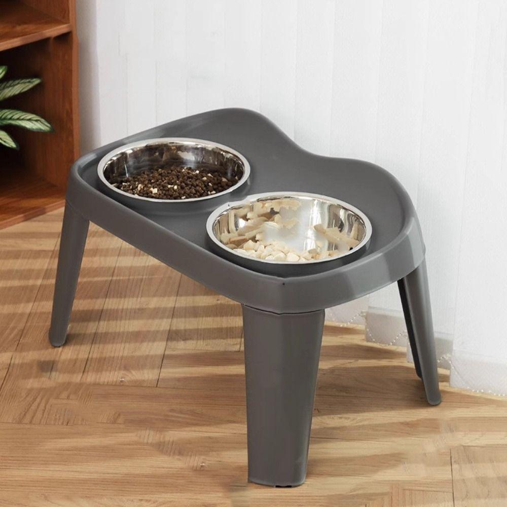 Large Capacity Cat High Foot Bowl Double Bowl Dog Food Feeding Basin Dog Bowl  Neck Protection