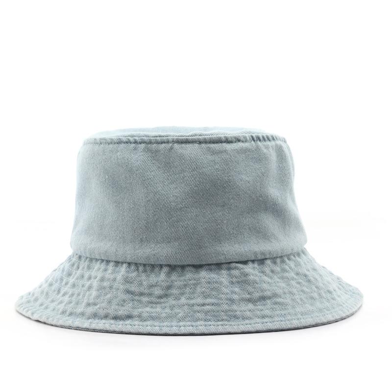 Denim Bucket Hat for Men Women Washed Cotton Fisherman Cap Unisex Retro Summer Sun Hat