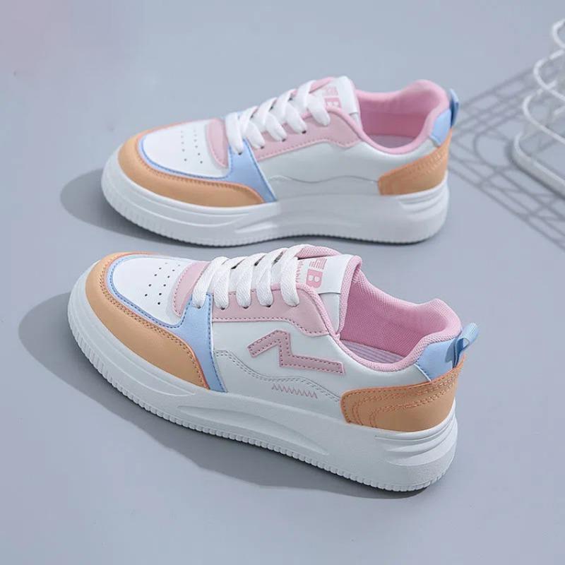 Fashion Casual Board Shoes Autumn New Color Matching Lace-up Women's Shoes Campus Students Wear Sports Shoes