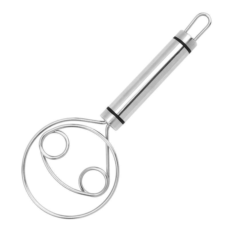 

Danish Dough Whisk, Stainless Steel Dutch-Style Hand Mixer with Comfort Grip & Dual Coil Head for Bread, Biscuits & Cake