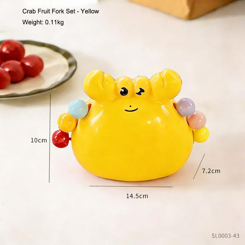 Cute Crab Fruit Fork Set Home Living Room and Kitchen Desktop Decoration Ornament Fruit Tools Gift