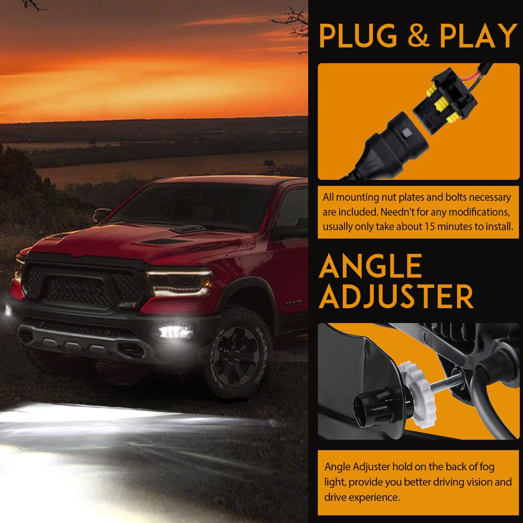 1 paar Auto LED Nebel Licht Für Dodge Ram 1500 2009 -2012/2500 3500 2010-2018 # MS-DR0916 Wasserdicht IP67 Fahren lampe