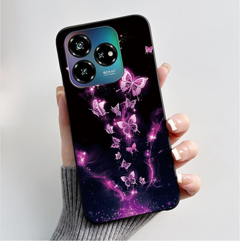 Case For ZTE Blade V60 Design 4G/Blade V60 Vita/Nubia V60 Design/Axon 60 Lite Soft Silicone Black Cover Cute Flower Cartoon Case