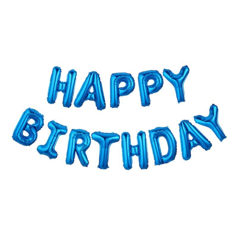 16 inch Happy Birthday Letter Set Happy Birthday Aluminum Film Balloon Pendant Aluminum Foil Ball Celebration