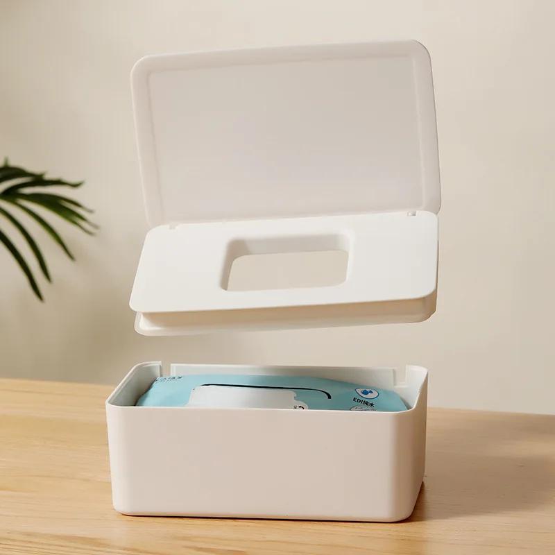 Dustproof Wet Tissue Box with Lid High-capacity Nappy Tissue Storage Holder Dispenser Household Office Paper Tissue Organizer