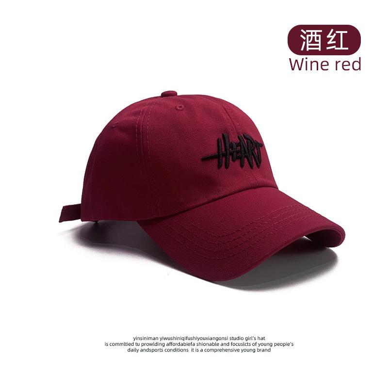 Four Seasons Washed Baseball Cap Men's Three-dimensional Letter Embroidered Cap Women's Deepened Wide Brim Face Small Sun Cap