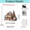 Christmas Santa Claus Snow Scene 2D Acrylic Ornament for Home Décor