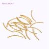 18K Gold Plated 20/25/30MM Texture Long Curved Tube Beads For DIY Bracelet Necklace Jewelry Making Accessories Wholesale